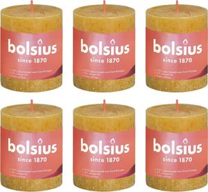 Bolsius Bolsius Rustykalne świece pieńkowe Shine, 6 szt., 80x68 mm, miodowe 1