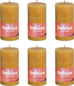Bolsius Bolsius Rustykalne świece pieńkowe Shine, 6 szt., 130x68 mm, miodowe 1