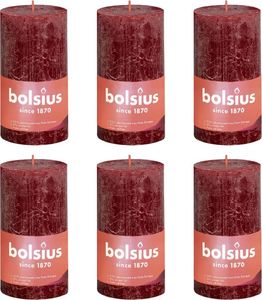 Bolsius Bolsius Świece pieńkowe Shine, 6 szt., 130x68 mm, aksamitna czerwień 1