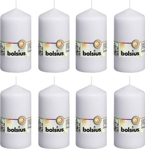 Bolsius Bolsius Świece pieńkowe, 8 szt., 130 x 68 mm, białe 1