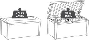 Skrzynia ogrodowa Keter Novel 340 l Szary 7