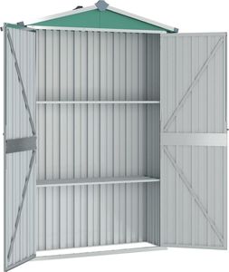 vidaXL Szopa ogrodowa, zielona, 107,5x46x183 cm, stal galwanizowana 2