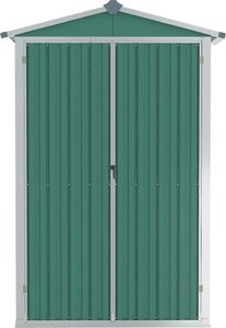 vidaXL Szopa ogrodowa, zielona, 107,5x46x183 cm, stal galwanizowana 5