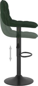 vidaXL Hokery, 2 szt., ciemnozielone, obite aksamitem 7