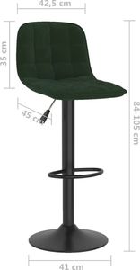 vidaXL Hokery, 2 szt., ciemnozielone, obite aksamitem 9