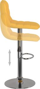 vidaXL Hokery, 2 szt., żółte, tapicerowane tkaniną 7