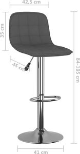 vidaXL Hokery, 2 szt., ciemnoszare, obite tkaniną 9