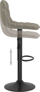 vidaXL Hoker, jasnoszary, obity aksamitem 6