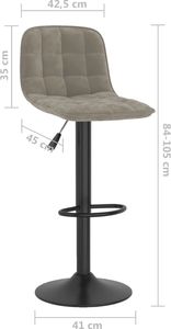 vidaXL Hokery, 2 szt., jasnoszare, obite aksamitem 9