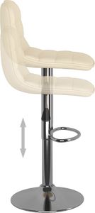 vidaXL Hokery, 2 szt., kremowe, tapicerowane tkaniną 7