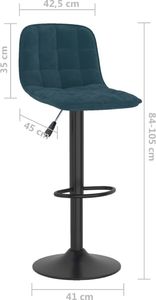 vidaXL Hokery, 2 szt., niebieskie, obite aksamitem 9