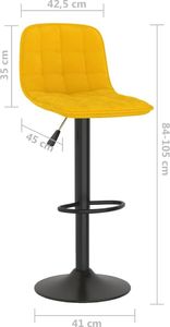 vidaXL Hokery, 2 szt., żółte, tapicerowane aksamitem 9