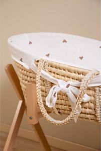 Childhome Kosz Mojżesza z materacem i pokrowcem, serduszka 5