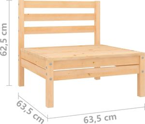 vidaXL Ogrodowa sofa środkowa, lite drewno sosnowe 5