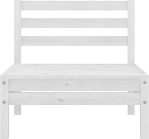 vidaXL Ogrodowe siedziska środkowe, 4 szt., białe, lite drewno sosnowe 3