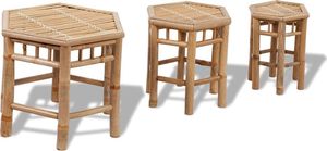 vidaXL Zestaw trzech sześciokątnych krzeseł bambusowych 1