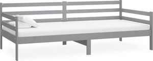 vidaXL Łóżko dzienne, szare, lite drewno sosnowe, 90x200 cm 2