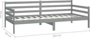 vidaXL Łóżko dzienne, szare, lite drewno sosnowe, 90x200 cm 8