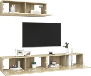 vidaXL vidaXL Szafki telewizyjne, 3 szt., dąb sonoma, płyta wiórowa 3