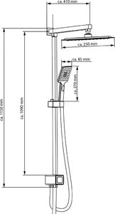 Zestaw prysznicowy Schütte SCHTTE Zestaw prysznicowy z deszczownicą SILVER RAIN, chromowy 2