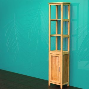 Eisl Wysoka szafka z 3 półkami, bambusowa, 40x30x190 cm 1