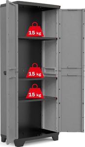 Szafa ogrodowa Keter Szafa Stilo z półkami, szaro-czarna, 173 cm 8