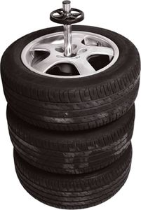 Carpoint Stojak na opony z pokrywą, aluminiowy, czarny 4