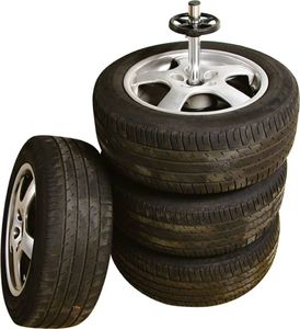 Carpoint Stojak na opony z pokrywą, aluminiowy, czarny 5