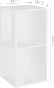 vidaXL Szafka narożna, biała, 33x33x67 cm, płyta wiórowa 7
