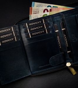 Always Wild Skórzany, pionowy portfel męski na zamek w stylu retro, RFID Always Wild NoSize 11