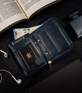 Always Wild Skórzany, pionowy portfel męski na zamek w stylu retro, RFID Always Wild NoSize 5