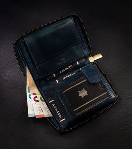 Always Wild Skórzany, pionowy portfel męski na zamek w stylu retro, RFID Always Wild NoSize 7