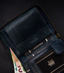 Always Wild Skórzany, pionowy portfel męski na zamek w stylu retro, RFID Always Wild NoSize 8