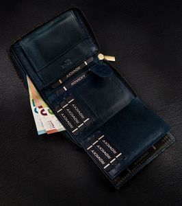 Always Wild Skórzany, pionowy portfel męski na zamek w stylu retro, RFID Always Wild NoSize 10