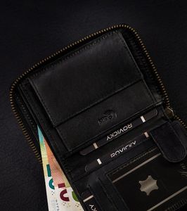 Always Wild Skórzany, pionowy portfel męski na zamek w stylu retro, RFID Always Wild NoSize 11