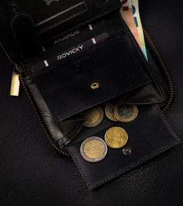 Always Wild Skórzany, pionowy portfel męski na zamek w stylu retro, RFID Always Wild NoSize 12