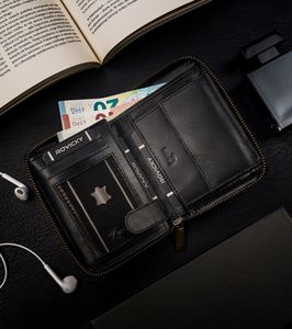 Always Wild Skórzany, pionowy portfel męski na zamek w stylu retro, RFID Always Wild NoSize 5