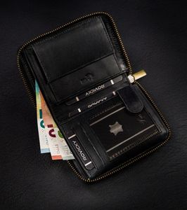 Always Wild Skórzany, pionowy portfel męski na zamek w stylu retro, RFID Always Wild NoSize 7