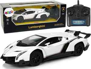 LeanToys Auto Sportowe R/C 1:24 Lamborghini Veneno Białe 2.4 G Światła 1