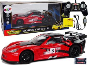 LeanToys Auto Sportowe Wyścigowe R/C 1:18 Corvette C6.R Czerwony 2.4 G Światła 1
