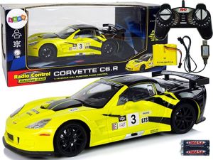 LeanToys Auto Sportowe Wyścigowe R/C 1:18 Corvette C6.R Żółty 2.4 G Światła 1
