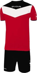 Givova Komplet strój piłkarski koszulka + spodenki Givova Kit Campo czarno-czerwony KITC53 1012S 2XL 1