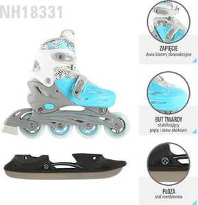 Rolki Nils Extreme NH18331 z wymienną płozą regulowane szare r. 31-34 4