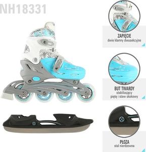 Rolki Nils Extreme NH18331 z wymienną płozą regulowane szare r. 35-38 4