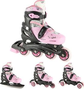 Rolki Nils Extreme NH18331 z wymienną płozą regulowane różowe r. 35-38 2