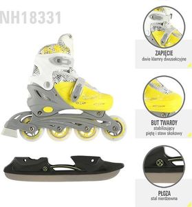 Rolki Nils Extreme NH18331 z wymienną płozą regulowane żółte r. 35-38 5