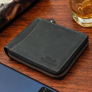 Beltimore Portfel skórzany zasuwany duży poziomy RFiD nubuk czarny Beltimore H01 2