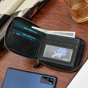 Beltimore Portfel skórzany zasuwany duży poziomy RFiD nubuk czarny Beltimore H01 4