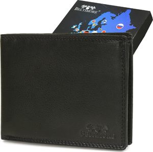 Beltimore Męski portfel skórzany klasyczny RFiD czarny Beltimore K41 1