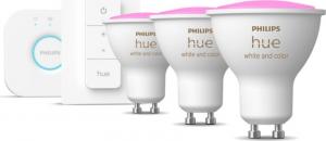 Philips Hue Zestaw startowy mostek + 3 x żarówka GU10 RGBW 4.3W BT + przełącznik 1